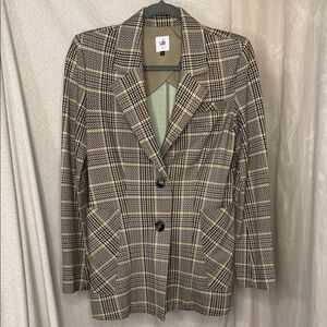 CAbi Women's Checkered Blazer - Black and Cream